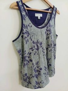 Grey Floral Print Tank Top