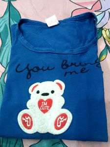 Cute Blue Teddy Bear T-Shirt