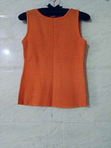Orange Knit Tank Top