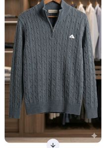 Grey Cable Knit Sweater