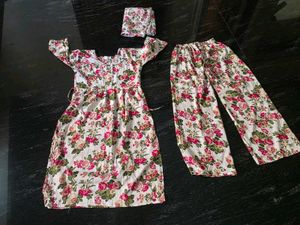 Floral Print Kurta Set with Palazzo Pants