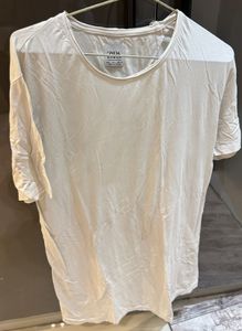 ZARA White Crew Neck T-Shirt