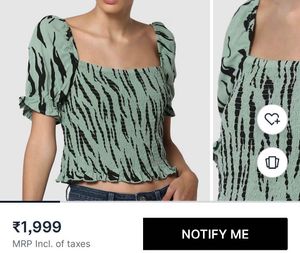 Trendy Smocked Tiger Print Crop Top