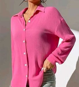 Vibrant Pink Crinkle Textured Shirt