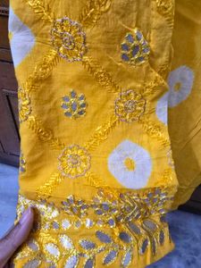 Embroidered Kurta set with Trouser and Dupatta