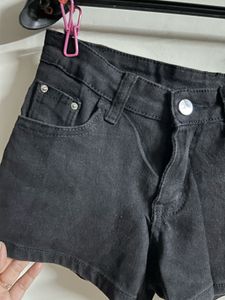 Black Denim Shorts