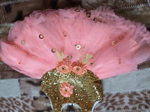 birthday frock for 1-2 year girl(peach color)
