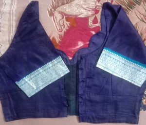 Beautiful Blue Saree with Silver thread Work