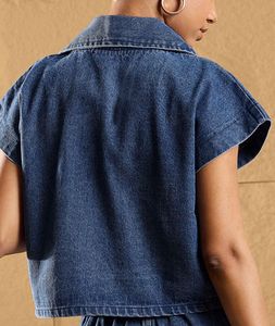 Stylish Denim Vest Top
