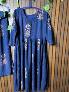 Blue Floral Kurta Set - Wardrobe Clearance
