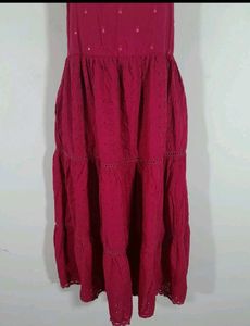 Rose pink schiffli midi dress