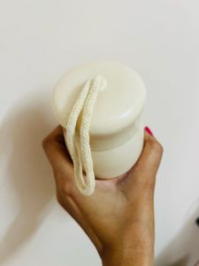 Stylish Cream glass Water Bottle with Handle