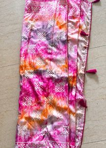 Vibrant Pink Tie-Dye Saree
