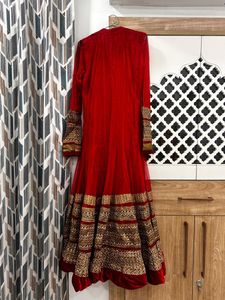 Red Anarkali Kurta Set with Dupatta