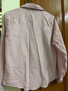 Pink Striped Button-Up Shirt