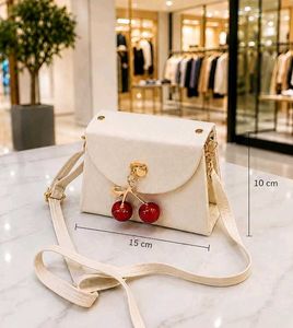 Cute Cherry Charm White Crossbody Bag