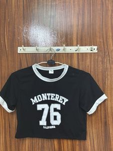 Black "Monterey 76" Crop Top