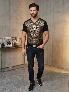 Men's Black Tiger Print T-Shirt