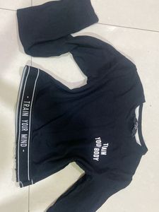 Baby Black Graphic Long Sleeve Tee