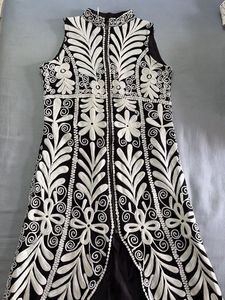 Embroidered Black & White Ethnic Gown