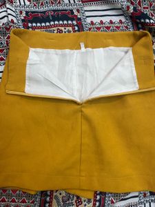 Chic Mustard Yellow Wrap Minii Skirt