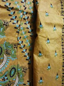 Mustard Silk With Kantha Stitch