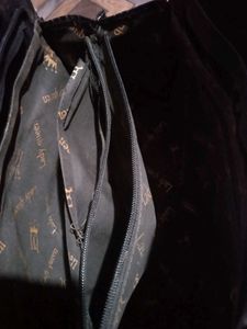 Chic Black Patent Handbag with Gold Chain