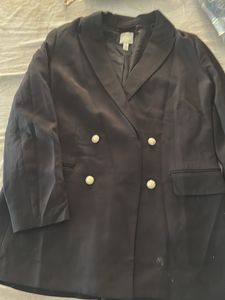 Women's Black Double-Breasted Blazer