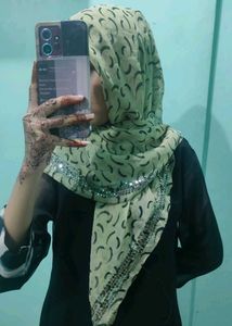 Beige &amp; Black Patterned Shawl