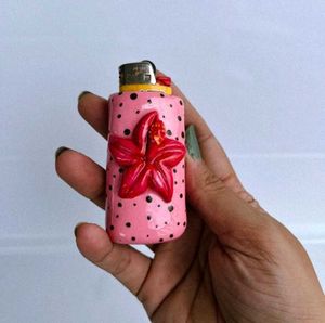 Pink Lighter Case Keychain