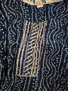 Stylish Blue Bandhani Kurta