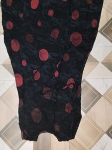 Black Sleeveless Maxi Dress with Red Polka Dots