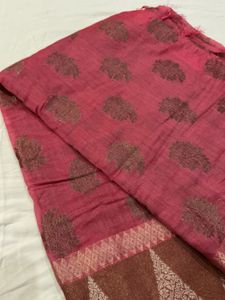 Beautiful Pink Saree with Intricate Motifs