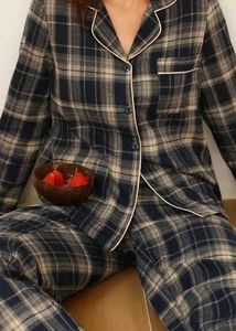 H&amp;M INSPIRED PLAID NIGHT SUIT(Navy)💜