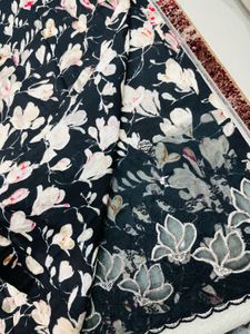 black patch work suit full embroidery