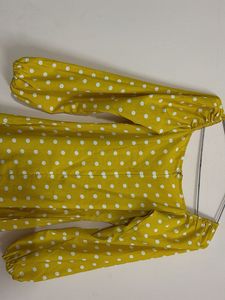 Yellow Polka Dot Dress By Berrylush Brand