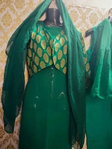 Elegant Zari Work Koti Kameez Inner With Dupatta