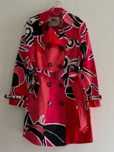 Abstract Print Trench Coat