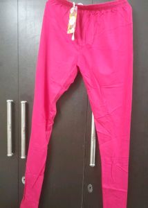 Pink Cotton Leggings - Size Medium