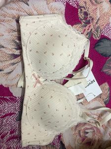 Cute Floral Print Bra