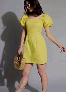 Yellow Beautiful A-Line Dress