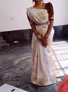 Elegant White Saree
