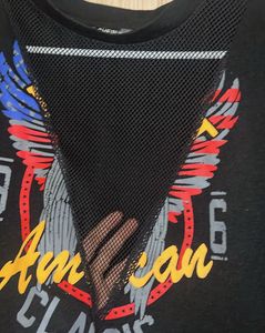 Black Graphic Print Cropped T-Shirt