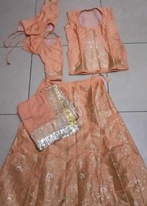 Peach Embroidered Rajputi poshak