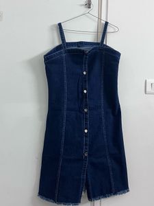 Denim Button-Up Mini Dress