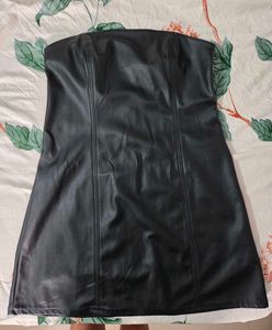 Black Faux Leather Dress