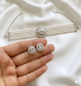 Pearl Diamond Necklace Set