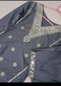 Elegant Green Kurta Set with Embellishments