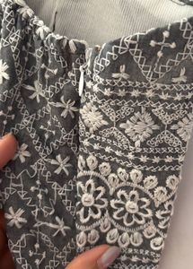 Stylish Chikankari Design Peplum Top