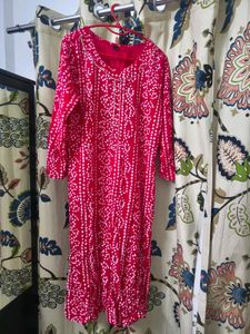 Elegant Red Printed Kurta in very less Price